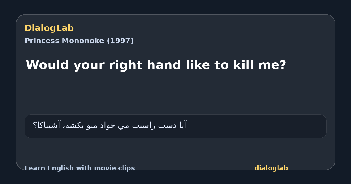 Share card for Would your right hand like to kill me?