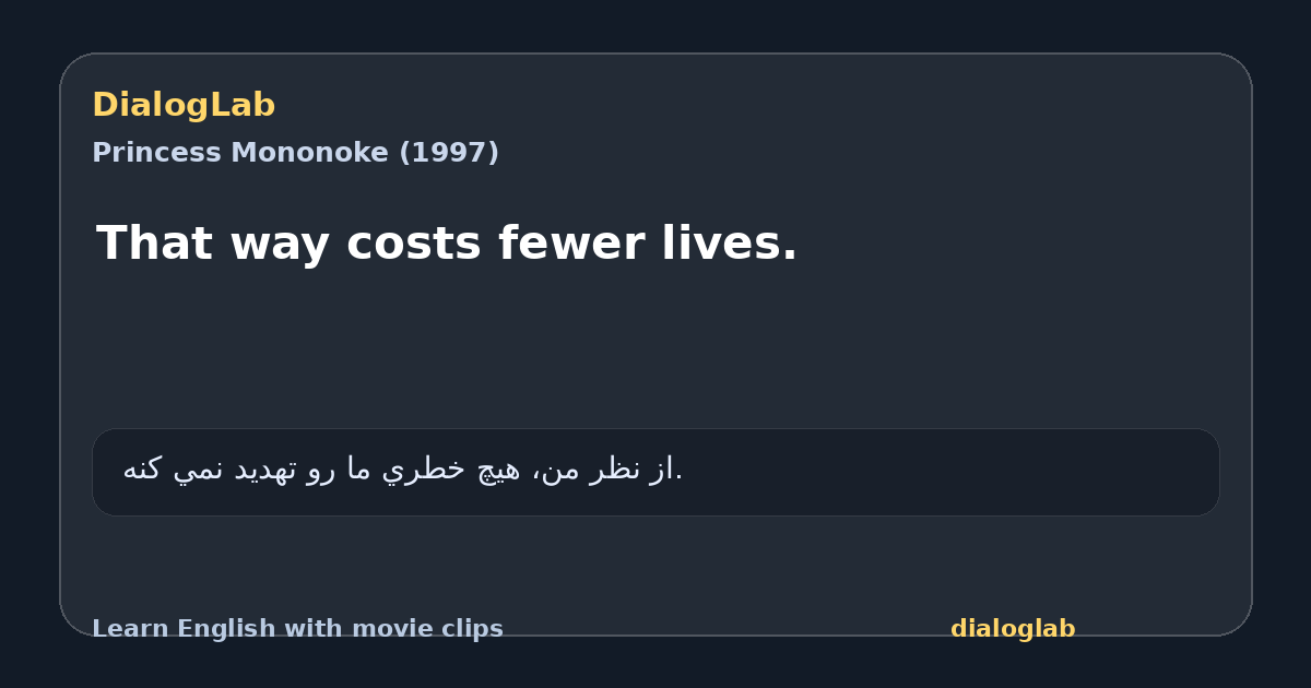 Share card for That way costs fewer lives.