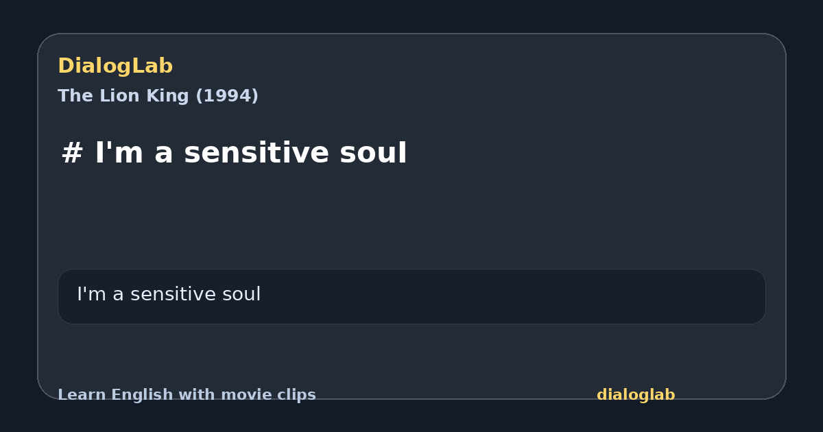 Share card for # I'm a sensitive souI