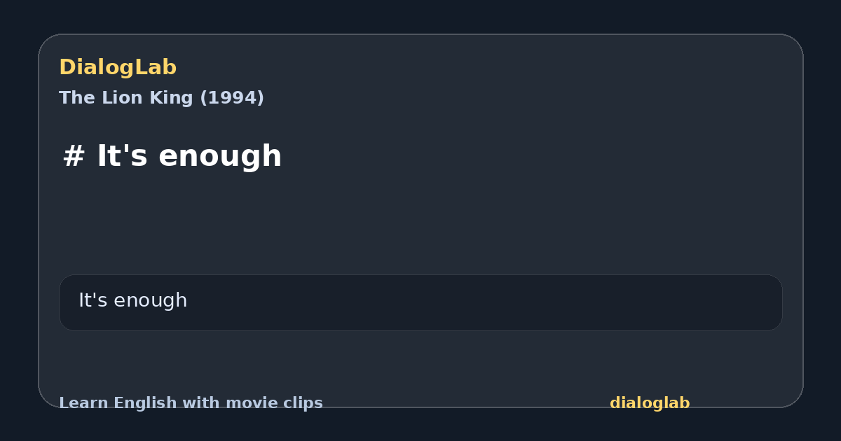 Share card for # It's enough