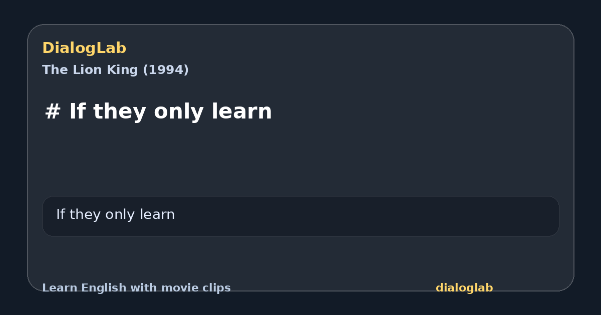 Share card for # If they only learn