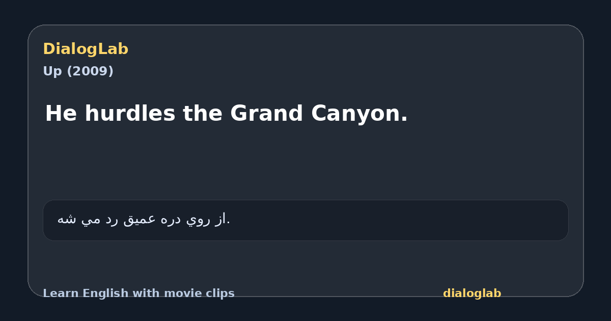 Share card for He hurdles the Grand Canyon.