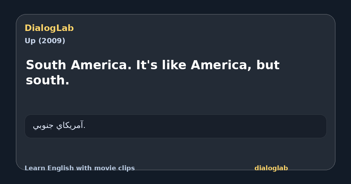 Share card for South America. It's like America, but south.