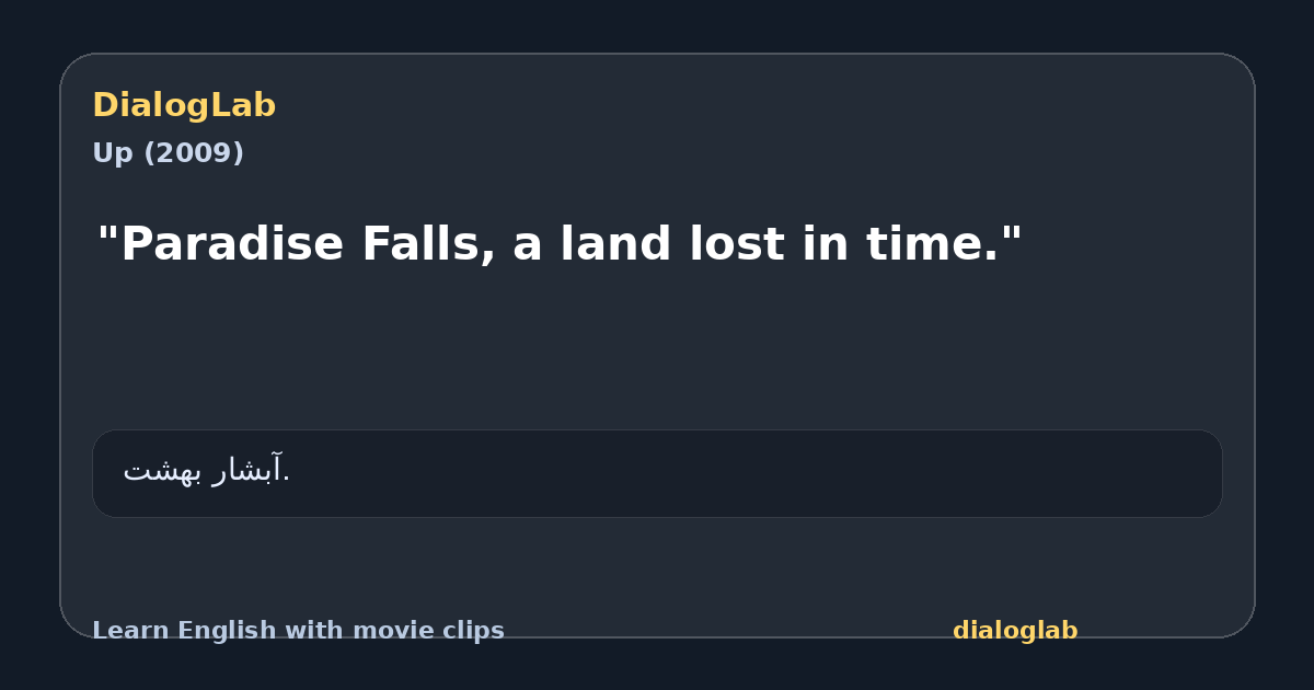 Share card for "Paradise Falls, a land lost in time."