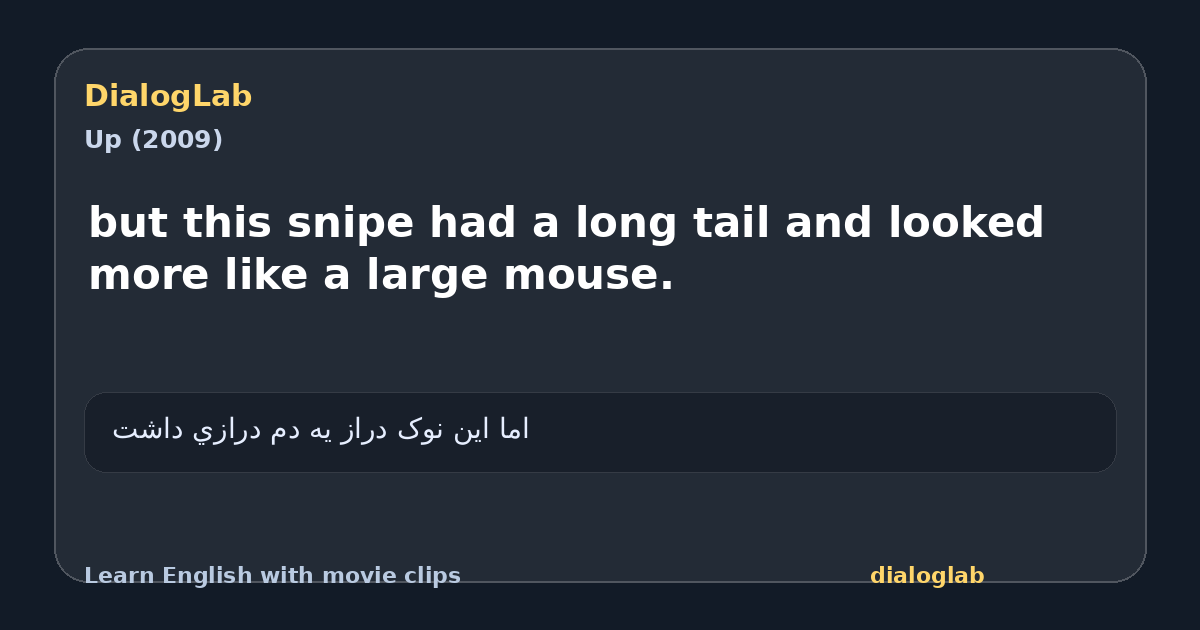 Share card for but this snipe had a long tail and looked more like a large mouse.