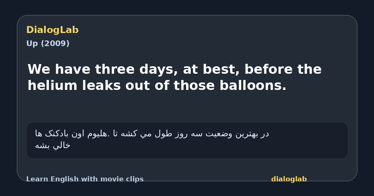 Share card for We have three days, at best, before the helium leaks out of those balloons.