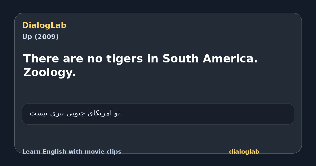 Share card for There are no tigers in South America. Zoology.