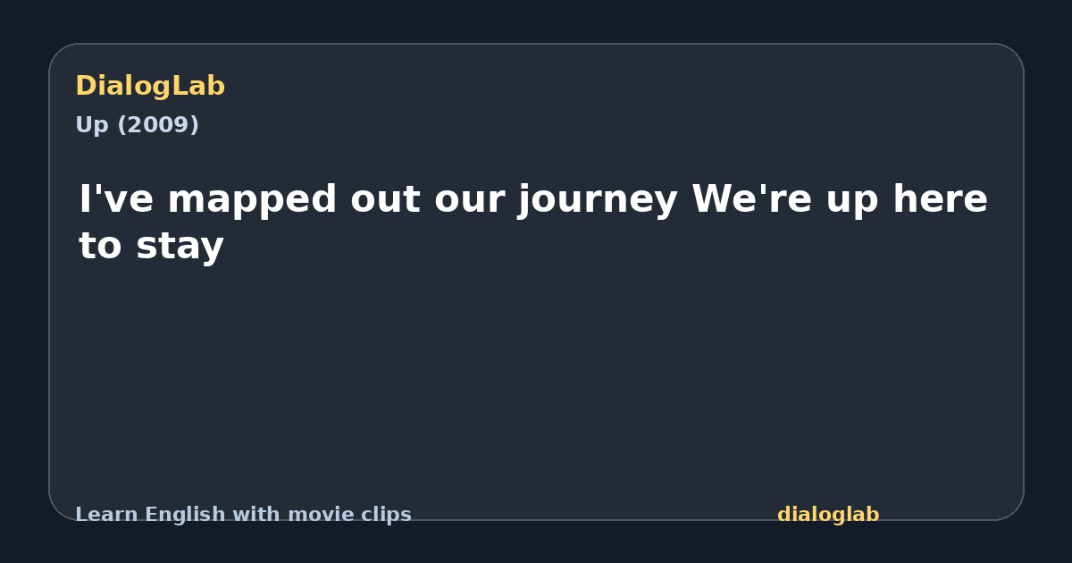 Share card for I've mapped out our journey We're up here to stay
