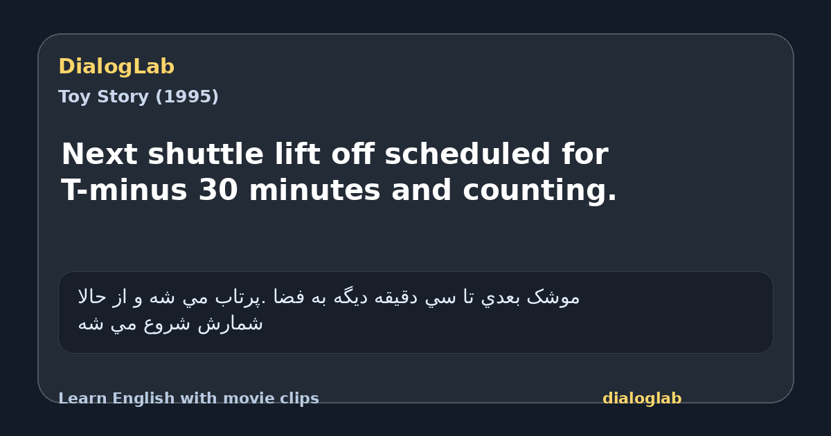 Share card for Next shuttle lift off scheduled for T-minus 30 minutes and counting.
