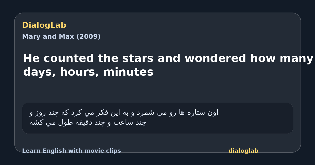 Share card for He counted the stars and wondered how many days, hours, minutes