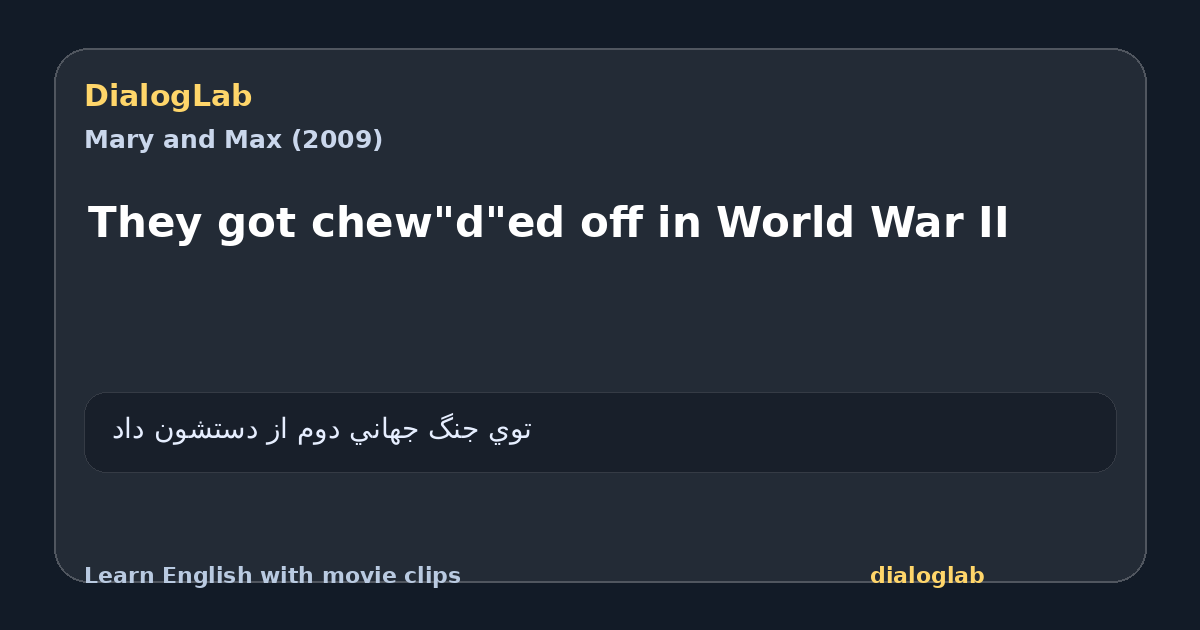 Share card for They got chew"d"ed off in World War II