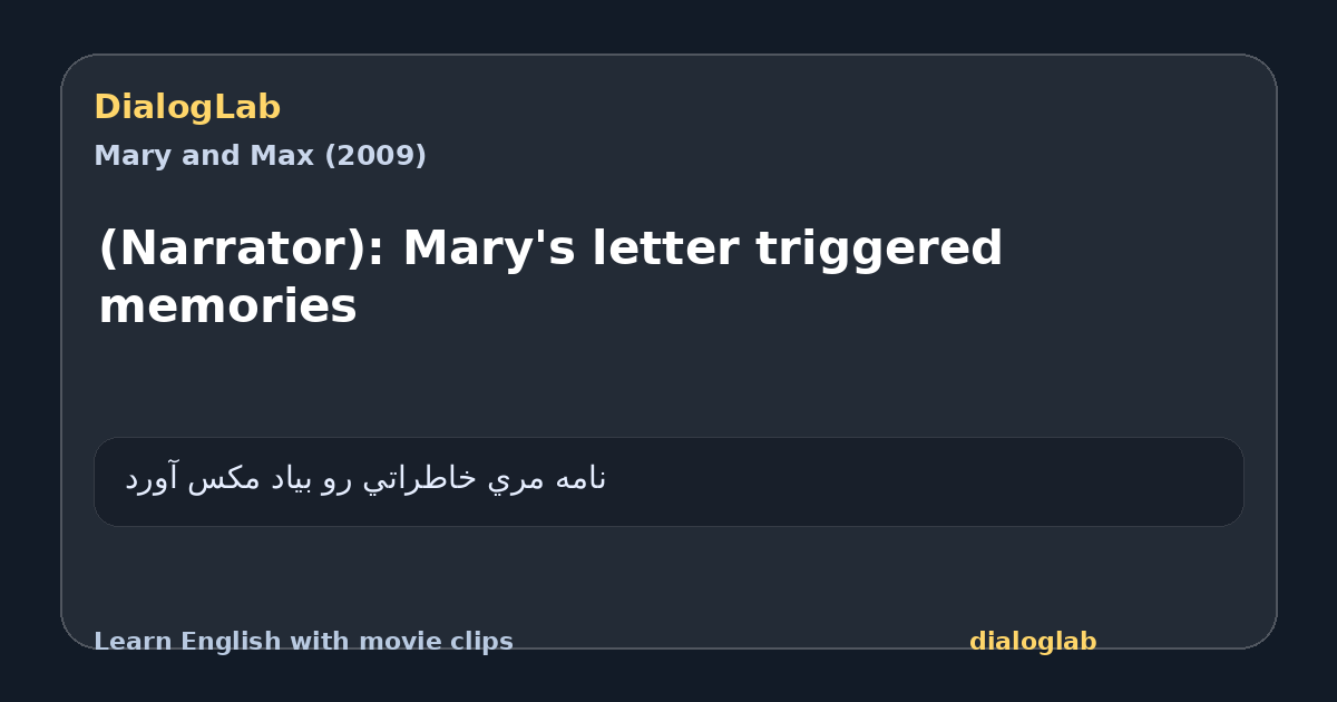 Share card for (Narrator): Mary's letter triggered memories