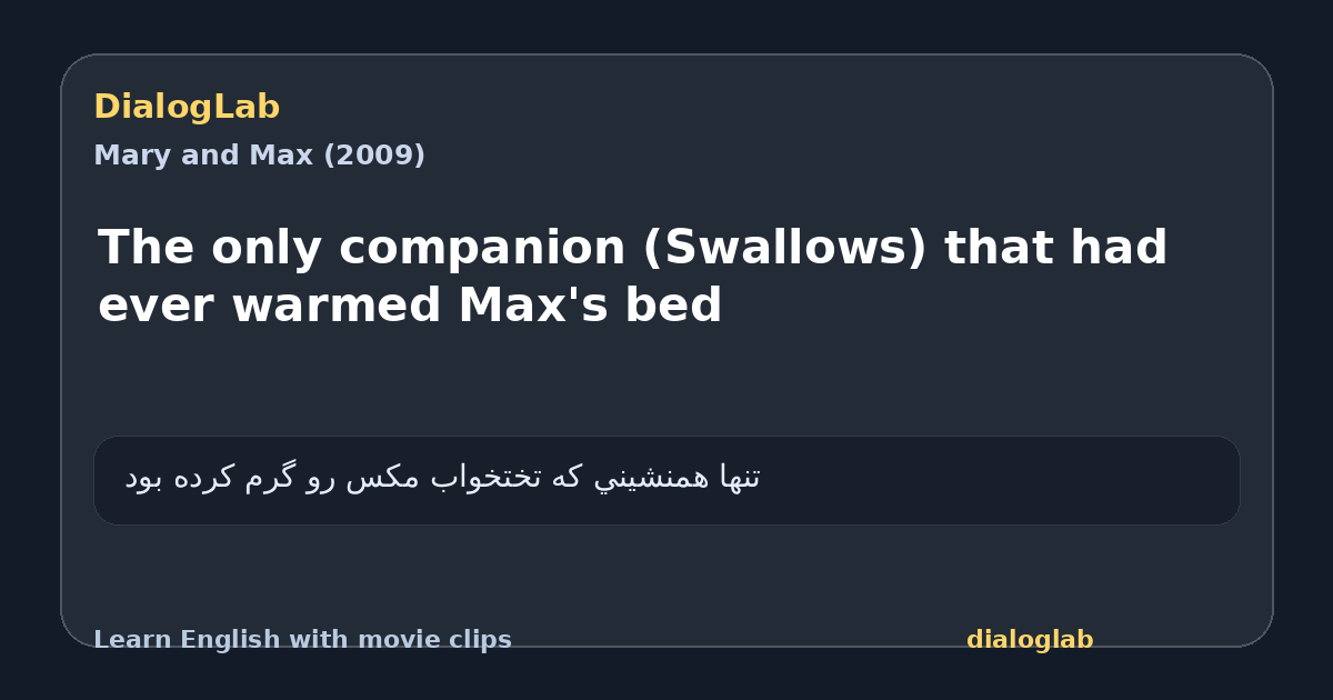 Share card for The only companion (Swallows) that had ever warmed Max's bed