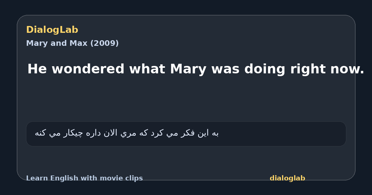 Share card for He wondered what Mary was doing right now.