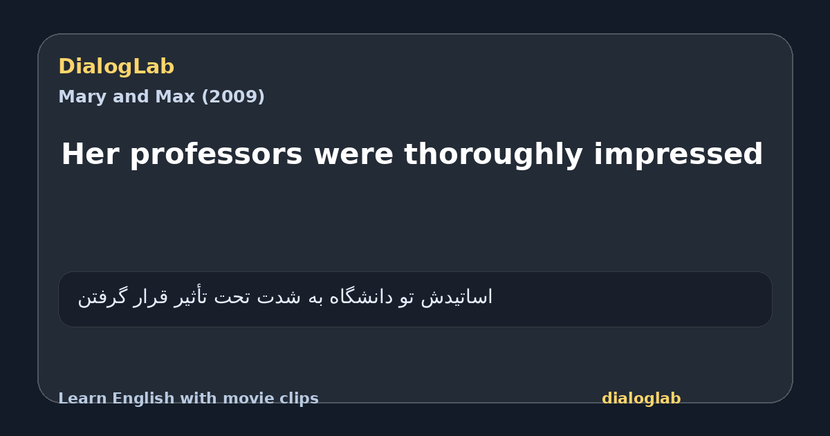 Share card for Her professors were thoroughly impressed
