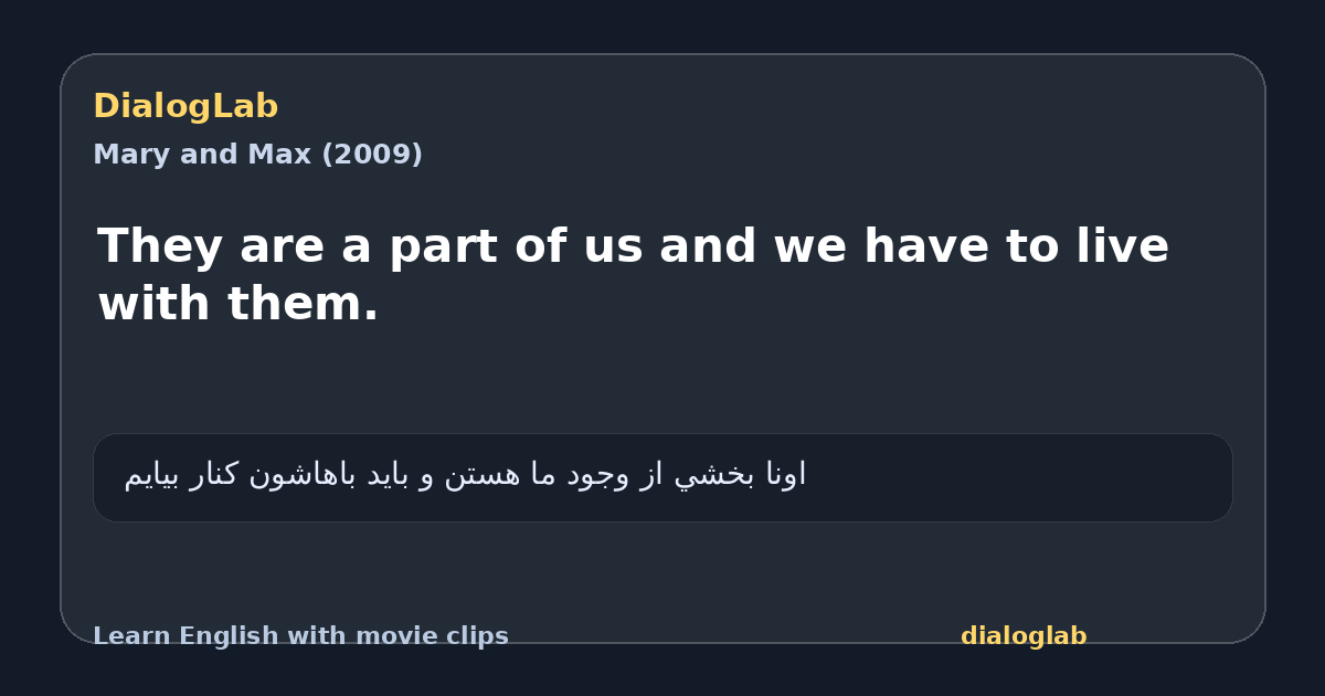 Share card for They are a part of us and we have to live with them.