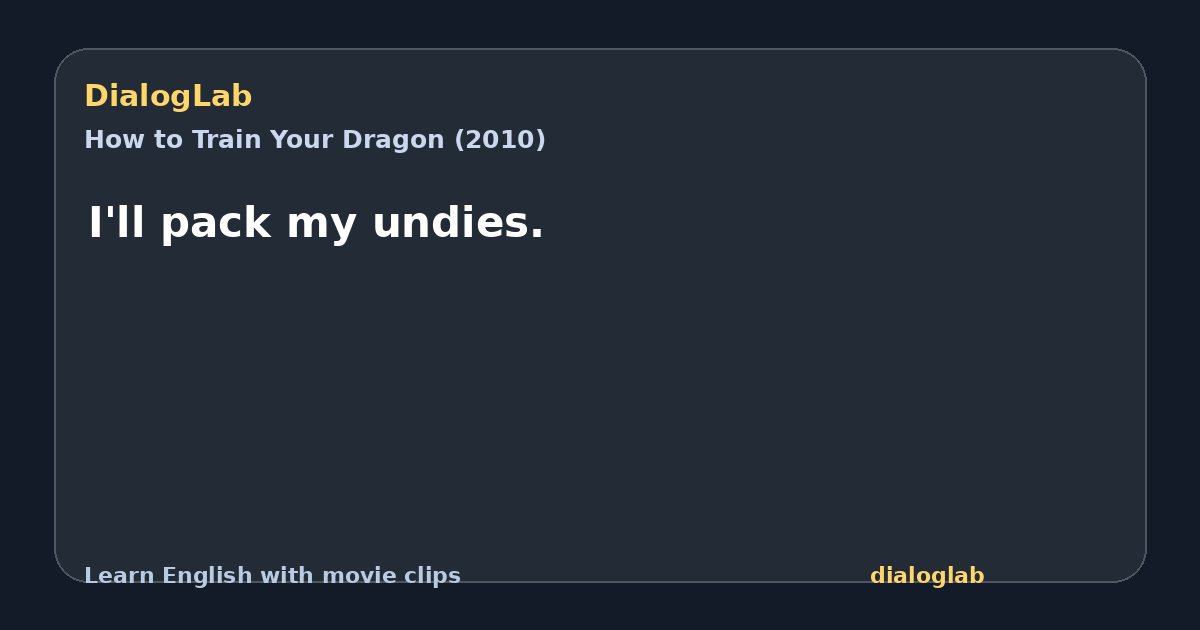 Share card for I'll pack my undies.