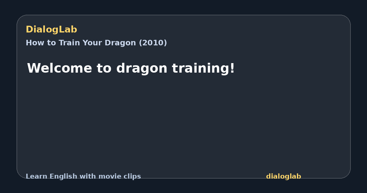 Share card for Welcome to dragon training!
