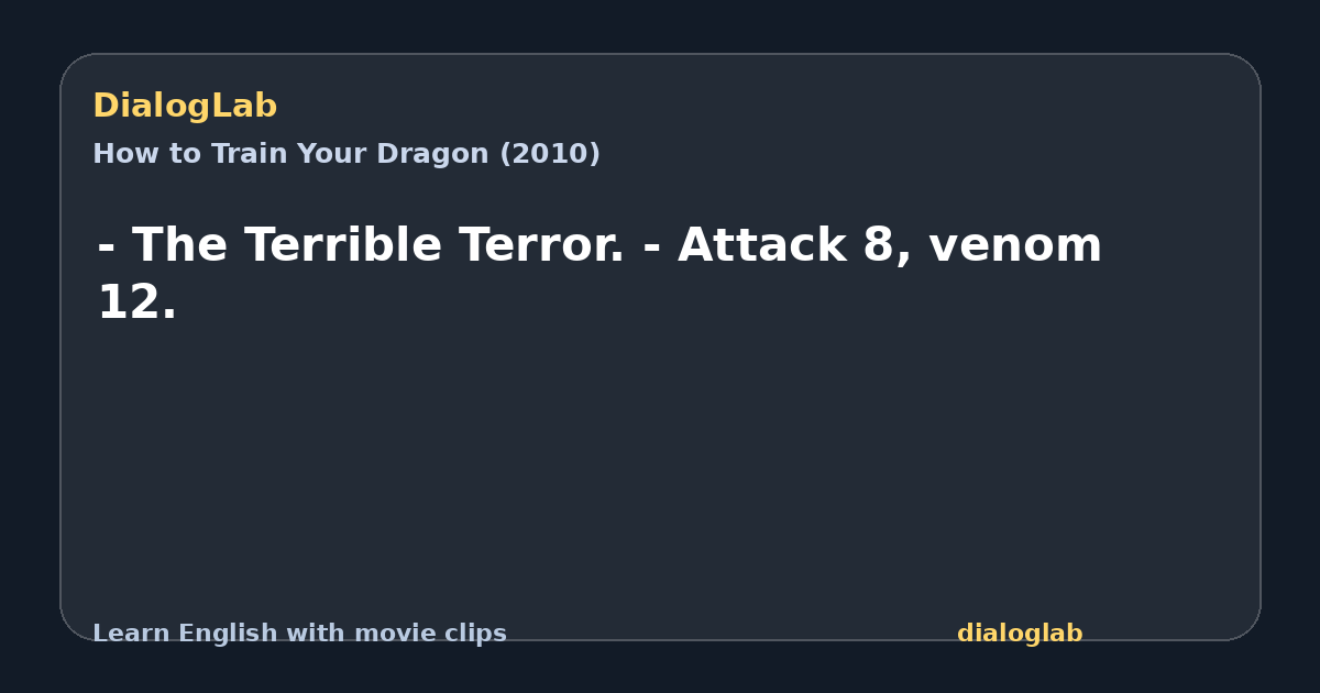 Share card for - The Terrible Terror. - Attack 8, venom 12.