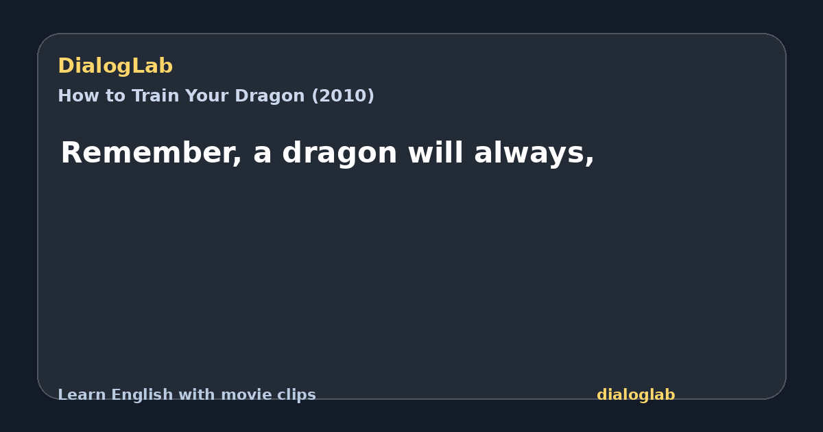 Share card for Remember, a dragon will always,