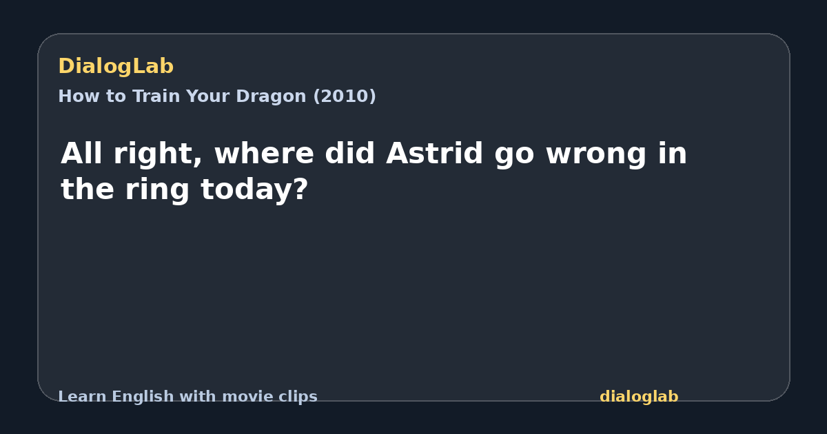 Share card for All right, where did Astrid go wrong in the ring today?