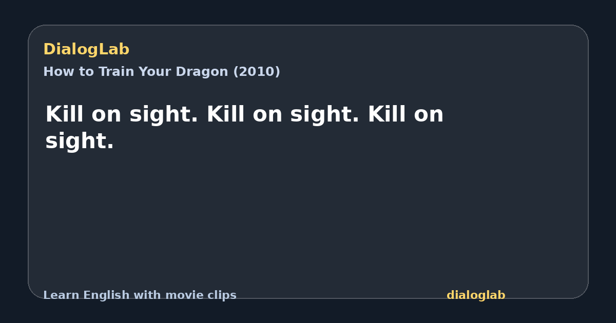 Share card for Kill on sight. Kill on sight. Kill on sight.