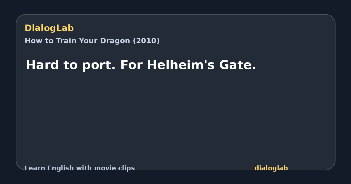 Share card for Hard to port. For Helheim's Gate.