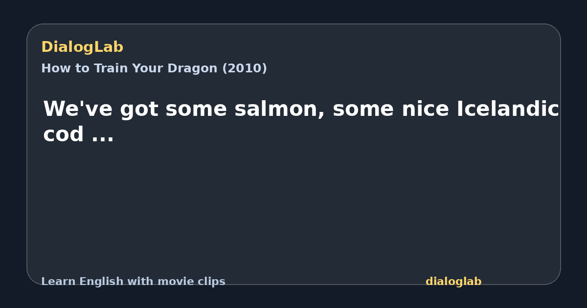 Share card for We've got some salmon, some nice Icelandic cod ...