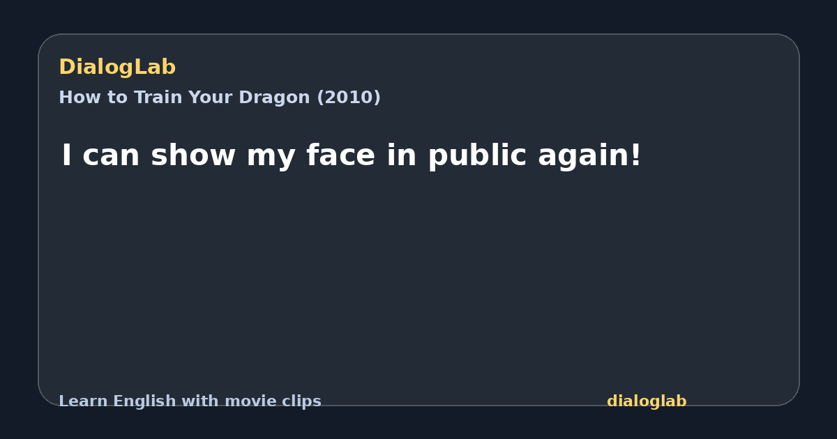Share card for I can show my face in public again!