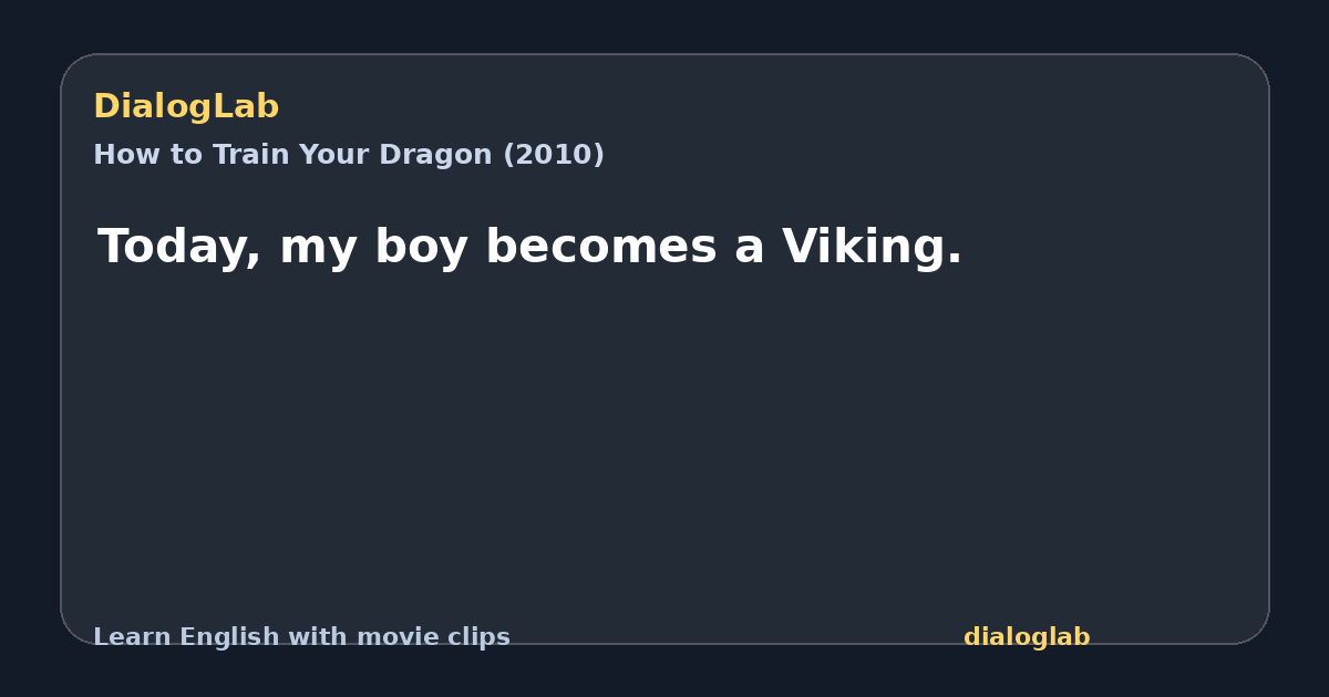 Share card for Today, my boy becomes a Viking.