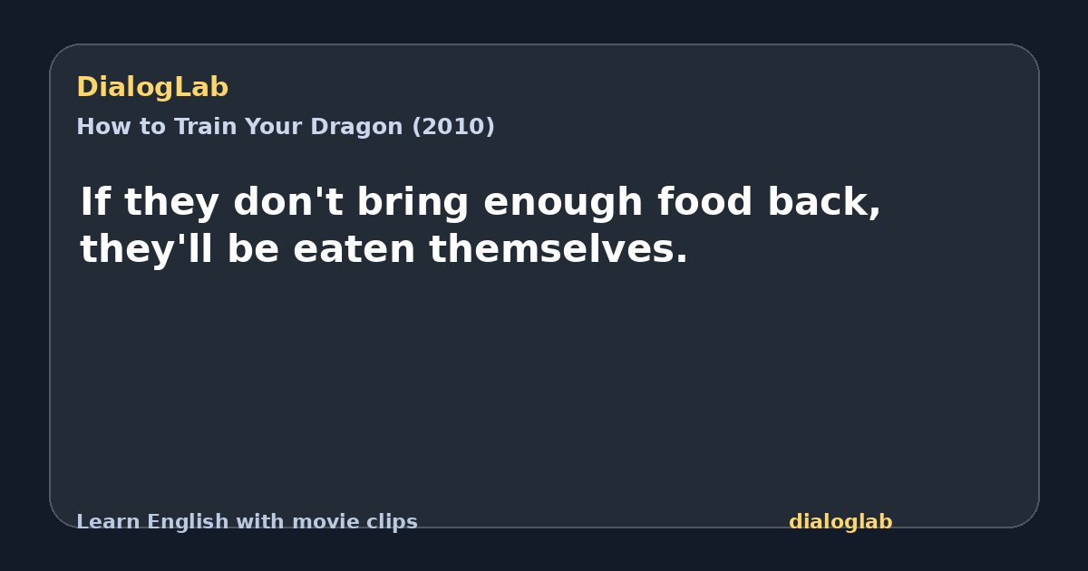 Share card for If they don't bring enough food back, they'll be eaten themselves.
