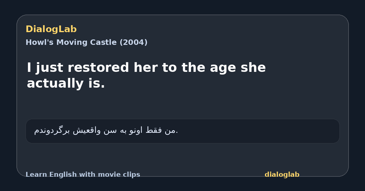 Share card for I just restored her to the age she actually is.