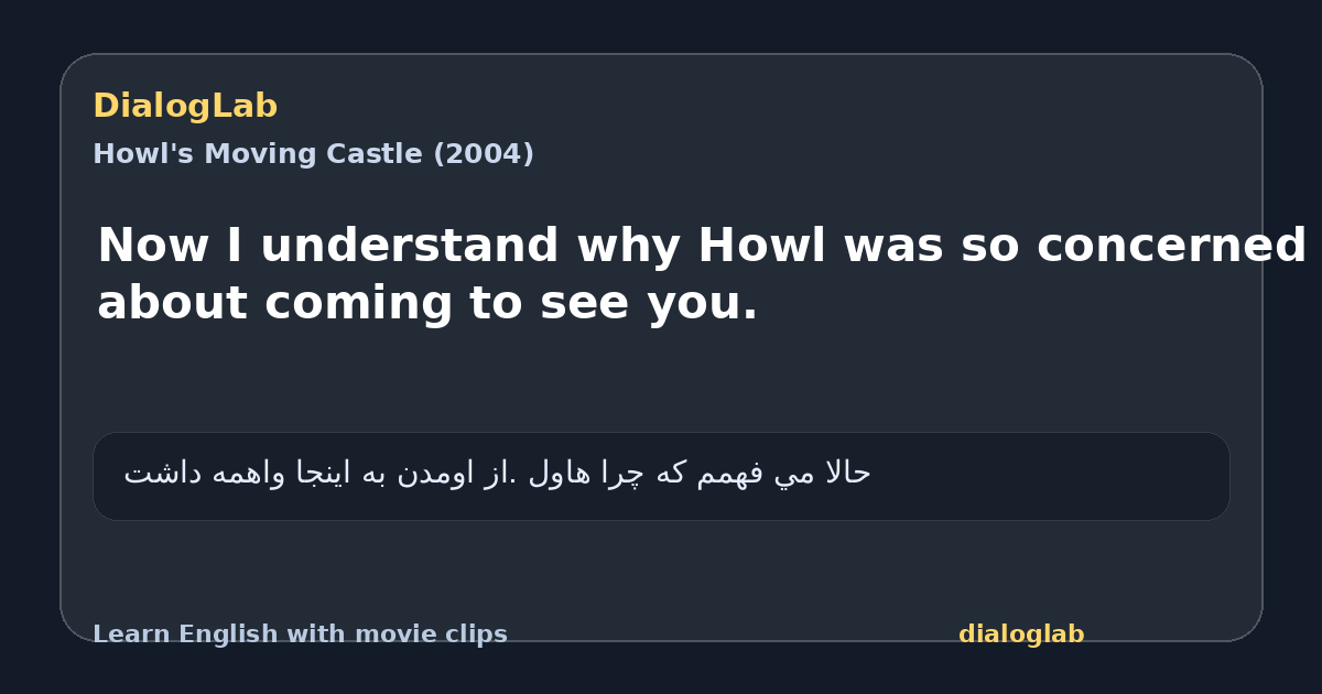 Share card for Now I understand why Howl was so concerned about coming to see you.