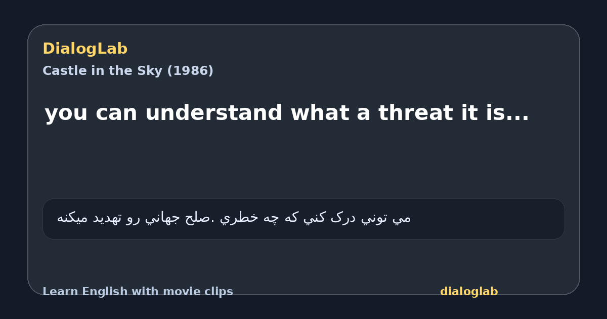 Share card for you can understand what a threat it is...