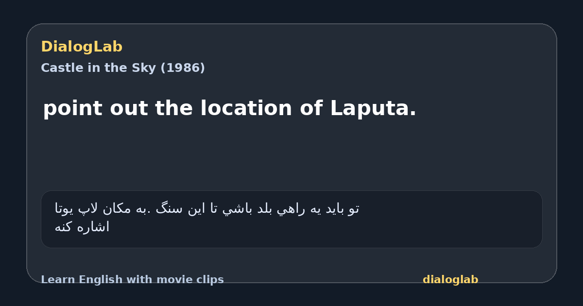 Share card for point out the location of Laputa.