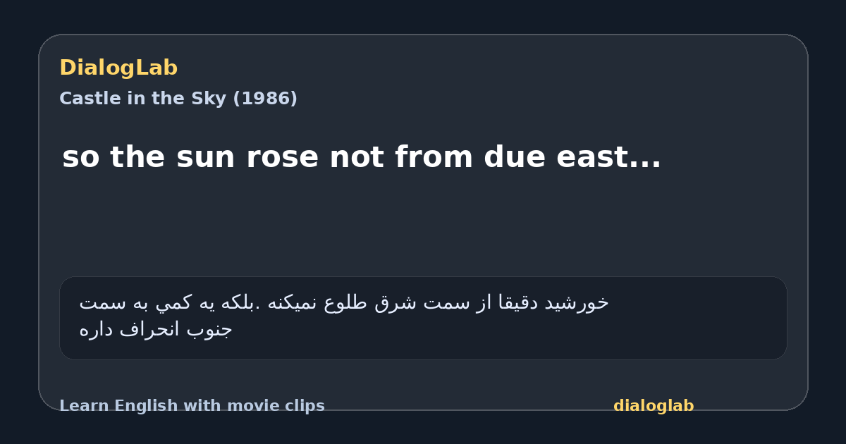 Share card for so the sun rose not from due east...