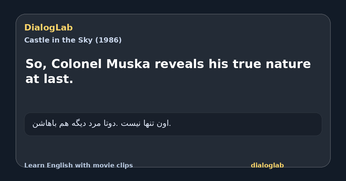 Share card for So, Colonel Muska reveals his true nature at last.