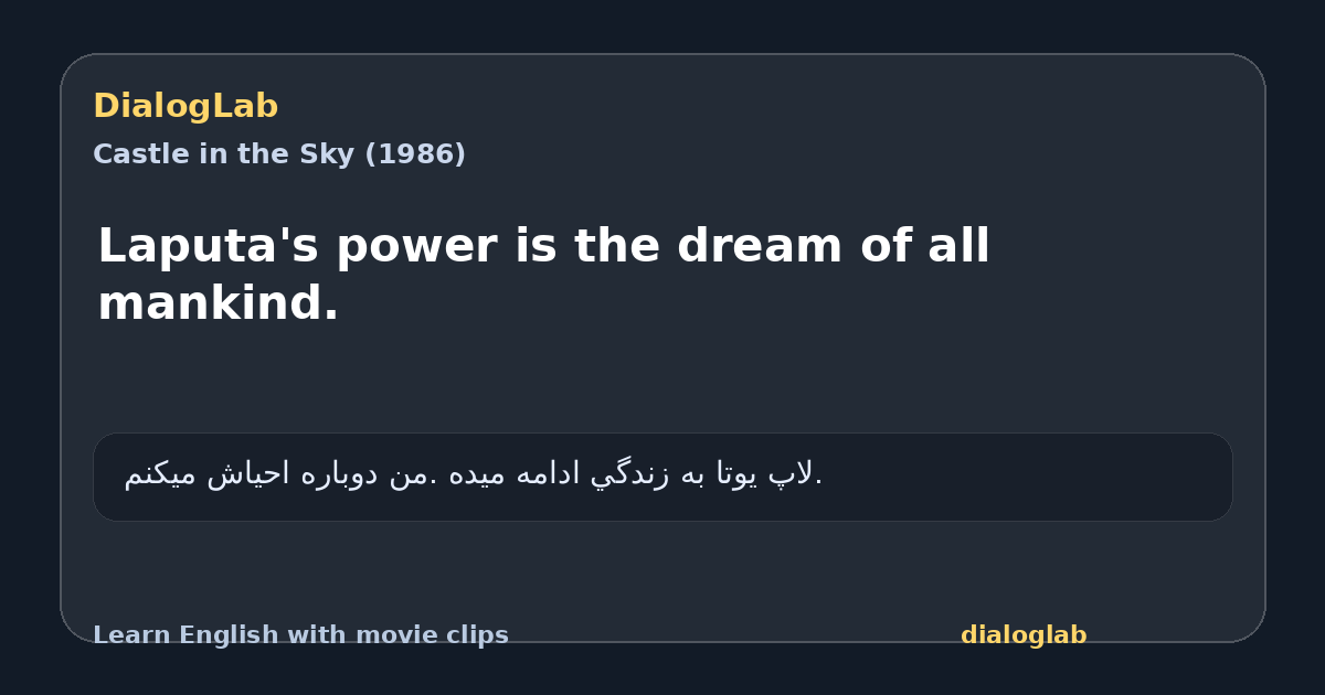 Share card for Laputa's power is the dream of all mankind.