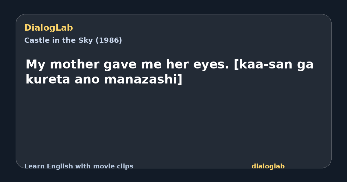 Share card for My mother gave me her eyes. [kaa-san ga kureta ano manazashi]