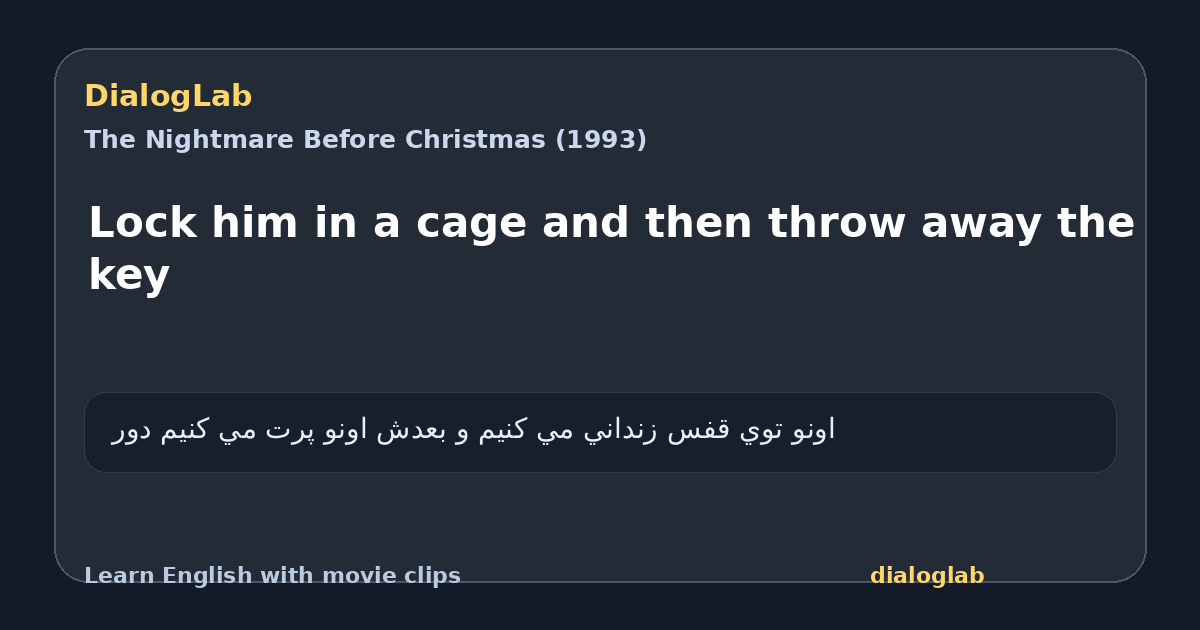 Share card for Lock him in a cage and then throw away the key