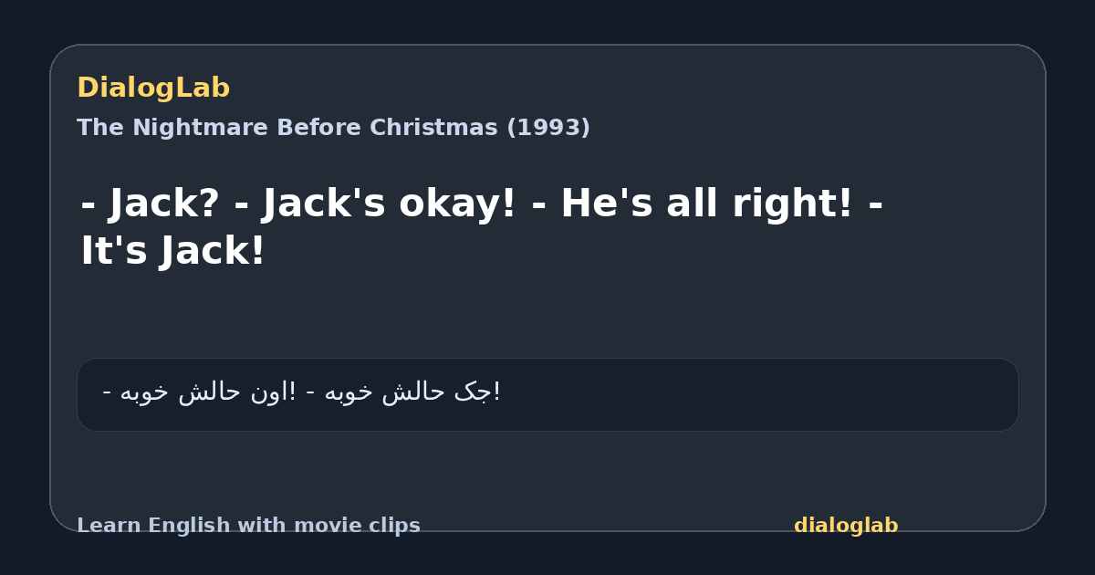 Share card for - Jack? - Jack's okay! - He's all right! - It's Jack!