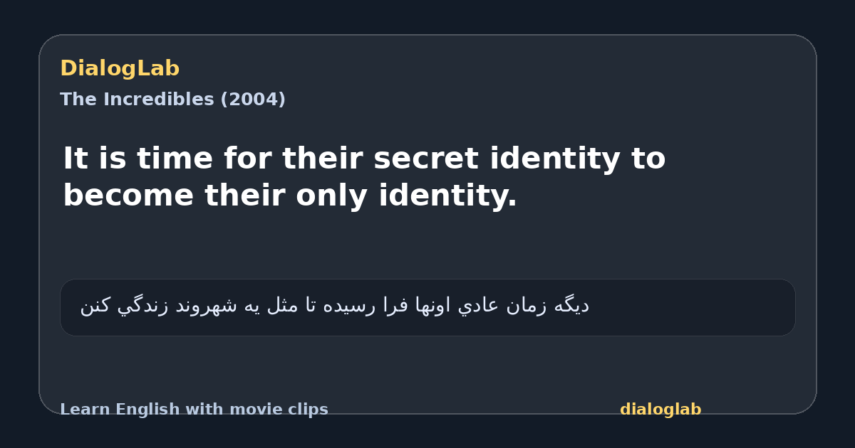 Share card for It is time for their secret identity to become their only identity.