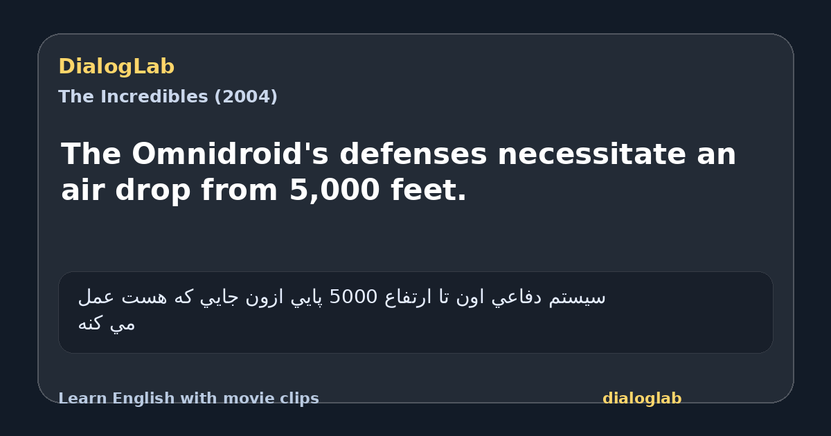 Share card for The Omnidroid's defenses necessitate an air drop from 5,000 feet.