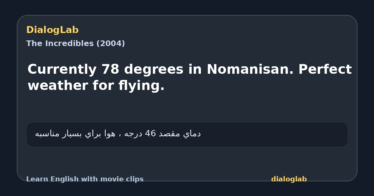 Share card for Currently 78 degrees in Nomanisan. Perfect weather for flying.