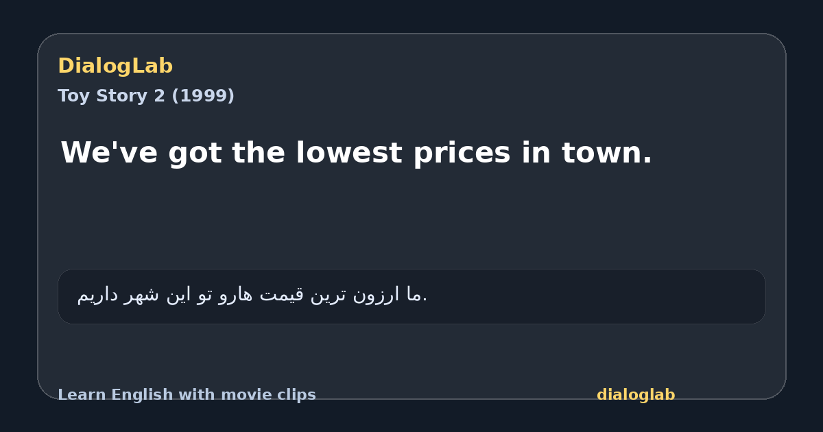 Share card for We've got the lowest prices in town.