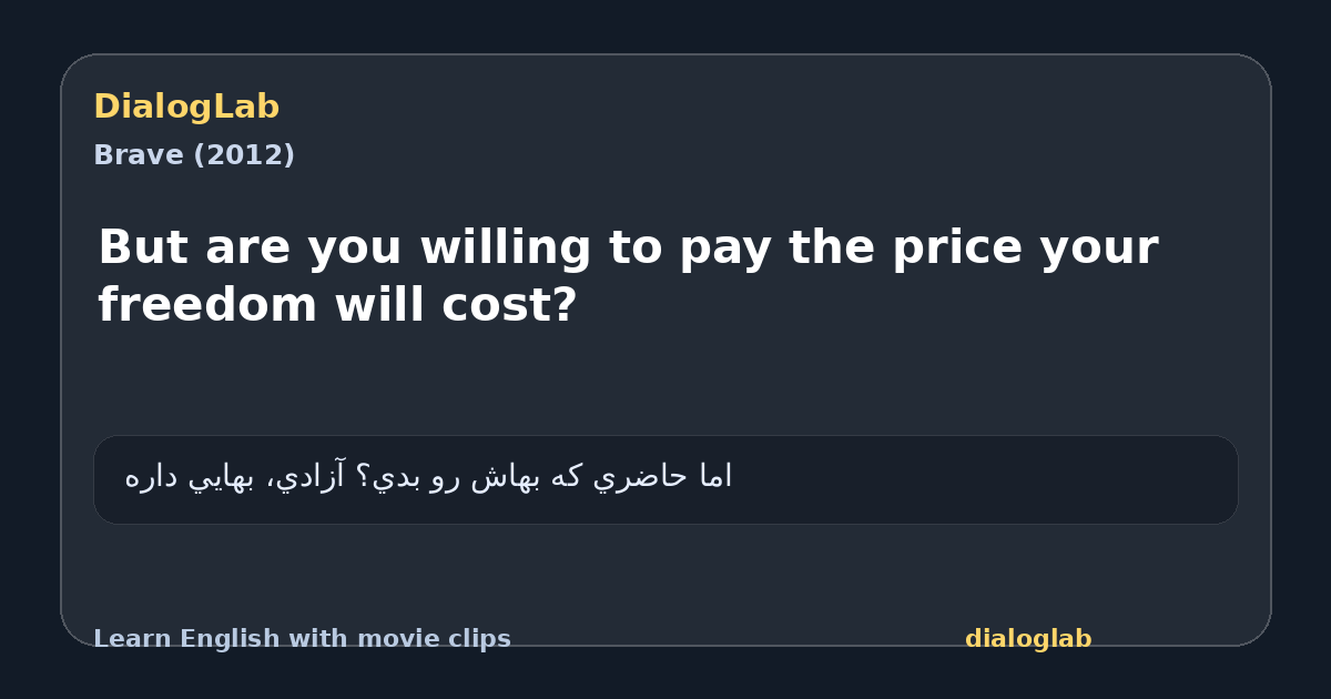 Share card for But are you willing to pay the price your freedom will cost?