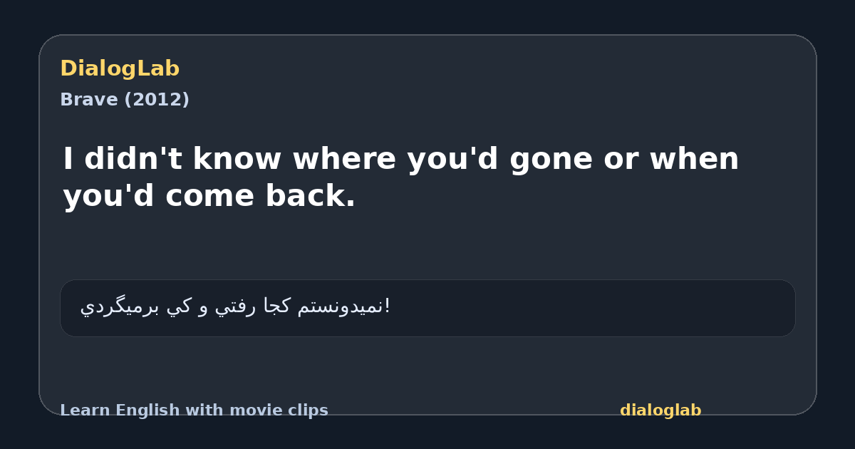 Share card for I didn't know where you'd gone or when you'd come back.