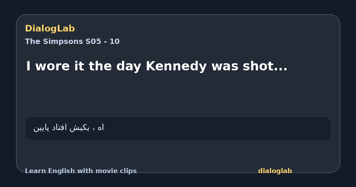 Share card for I wore it the day Kennedy was shot...