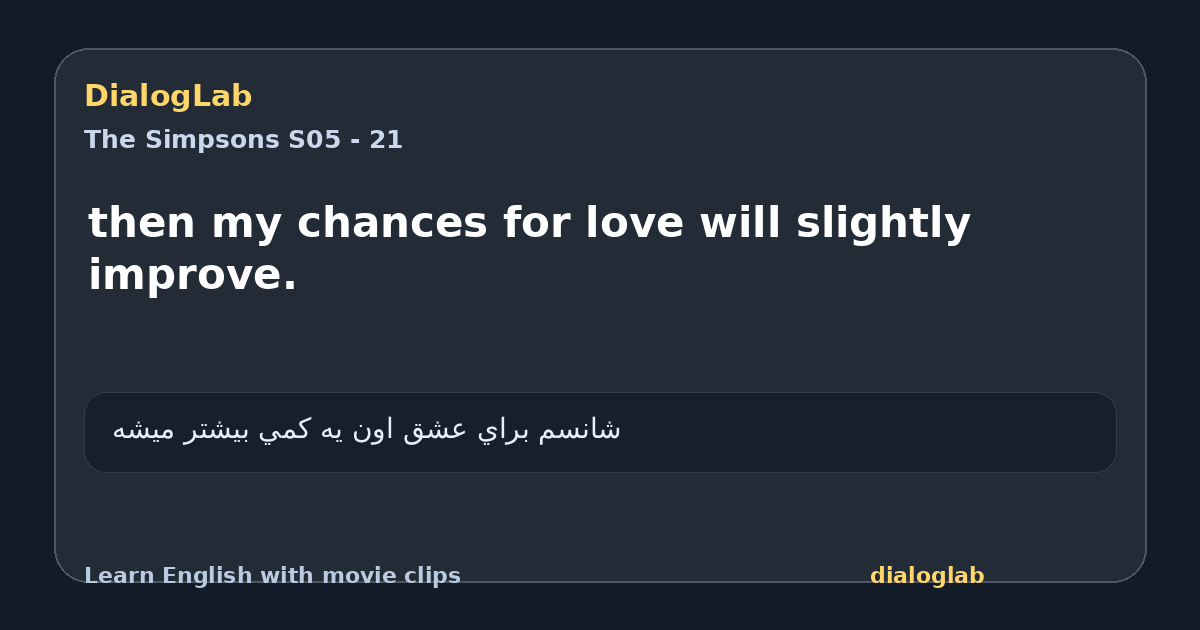 Share card for then my chances for love will slightly improve.