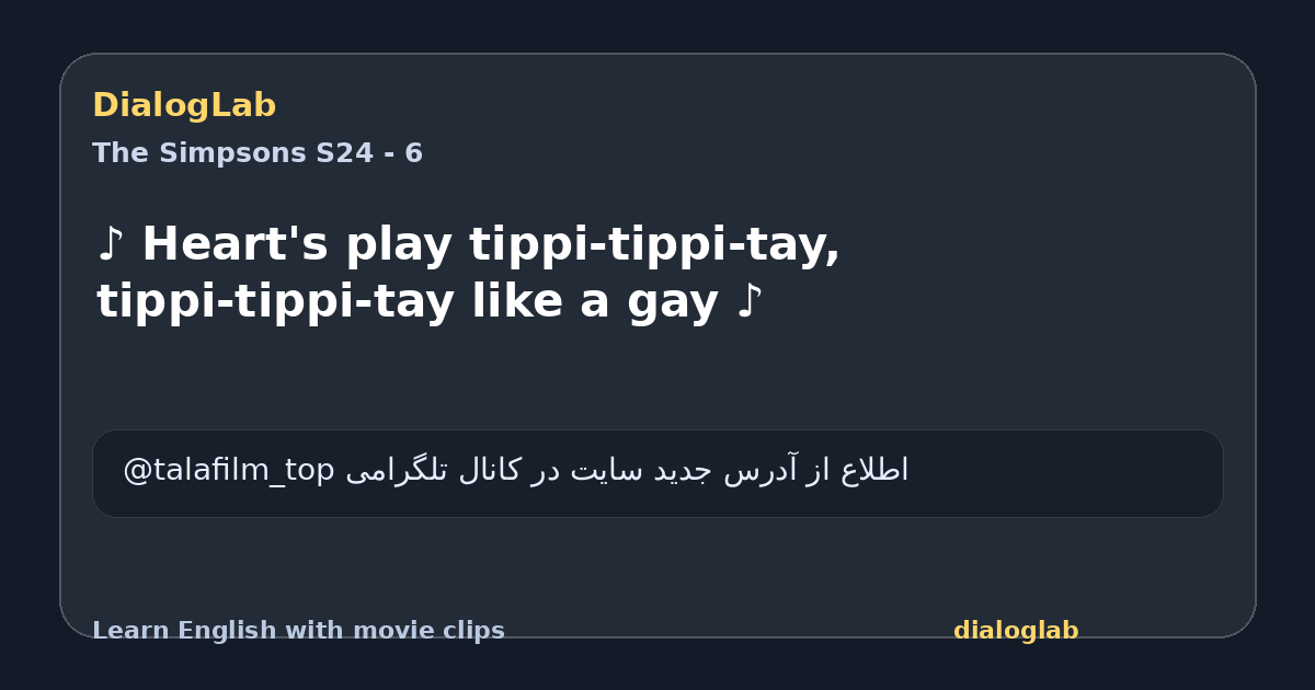 Share card for ♪ Heart's play tippi-tippi-tay, tippi-tippi-tay like a gay ♪